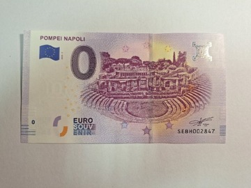 Banknot 0 Euro Pompei Napoli - Włochy 2019