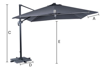 Parasol OGRODOWY SIENA 3x3m LED PANEL SŁONECZNY 