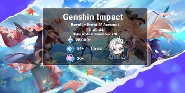 Genshin Impact Konto EU AR44+ Neuvillette +270Wish