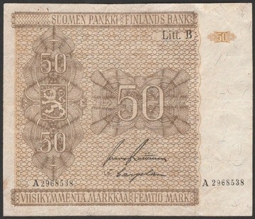 Finlandia 50 markkaa / marek 1945 - A