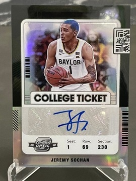 Jeremy Sochan karta NBA autograf College Ticket 99