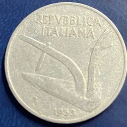 Włochy 10 lirów, 1953