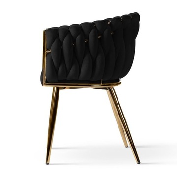 Krzesła plecione nowoczesne złote nogi