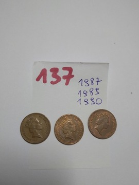 Moneta Wielka Brytania 1 pens, 1985-1992