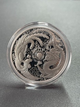 Dragon&Phoenix/Smok i Feniks 1oz,Proof,2018r,Ag