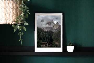 Plakat A3 Góry Mgła Dolomity Dark mood