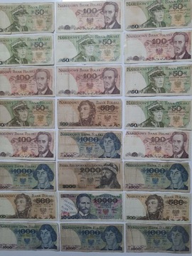 249N' DUŻY ZESTAW BANKNOTÓW PRL OD 50 ZŁ DO 10.000