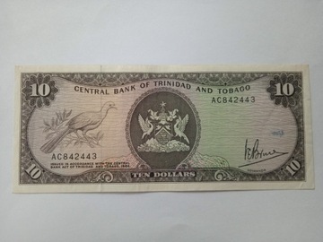 TRYNIDAD TOBAGO 10 DOLLARS 1977