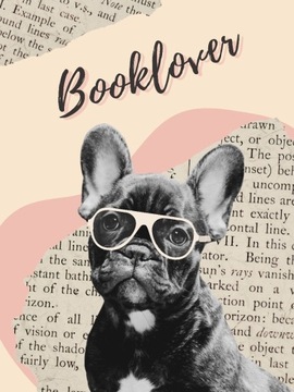 PLAKAT Booklover - Buldog Francuski A3 (30 x 40cm)