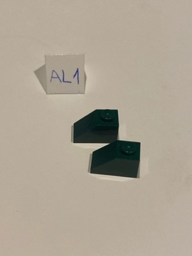 2 x Lego klocek skos 1x2 ciemny zielony dark green