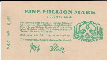 1 000 000 Marek WAŁBRZYCH / Waldenburg/ 1923 rok