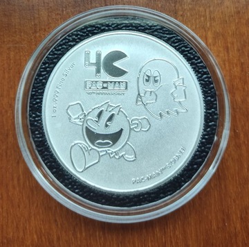 Srebrna moneta Pac-Man 2020