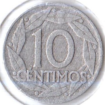 Hiszpania 10 centimos 1959, KM# 790