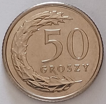 50 gr groszy 2016 r. b. ładna