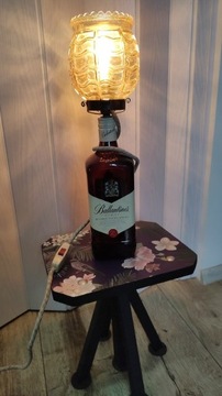 Lampka z butelki po whisky Ballantines, loft.