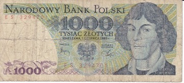 Banknot 1000 zł. PRL. Mikołaj Kopernik