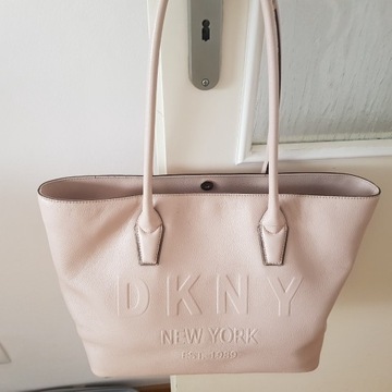 DKNY torebka shoppery Skóra naturalna duża