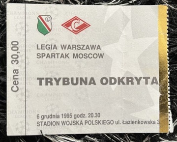 Bilet kolekcjonerski Legia - Spartak