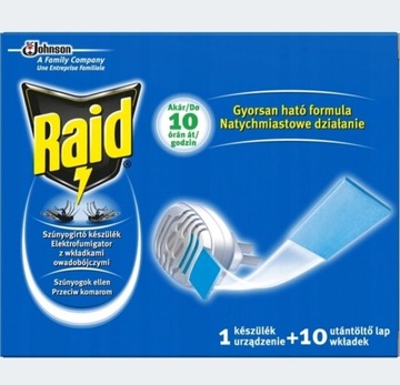 RAID elektrofumigator + 10 wkładek owadobójczych 