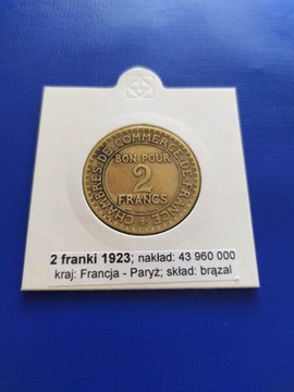 2 francs franki 1923 - FRANCJA