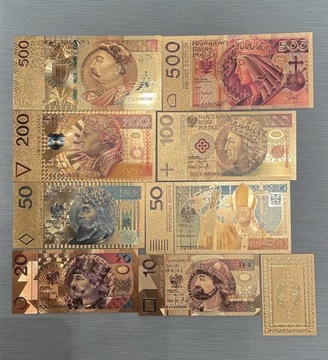 Polskie Banknoty Pozłacane 24 K GOLD