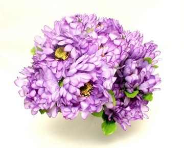 CHRYZANTEMA sztuczne kwiaty BUKIET 9szt. fiolet
