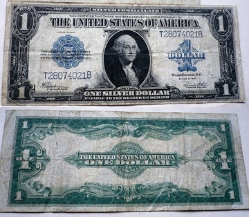 1 Dolar USA 1923 duży format niebiesk piecz rzadki