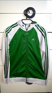 Bluza Adidas zielono biała z kapturem