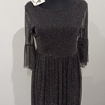 Sukienka srebrno-czarna
