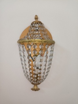 Lampa z kryształkami, kinkiet złoty