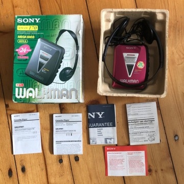 Walkman Sony WM-EX170 Red, komplet pudełko