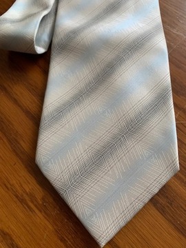 Krawat srebrno-błękitny Franco Feruzzi w paski 