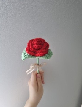 Róża czerwona handmade 