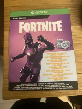 Fortnite Dark Vertex Kod Nieużyty XBOX ONE rzadki