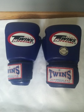 Rękawice bokserskie TWINS 8oz niebieskie