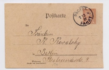 Poczta prywatna Berlin - kartka z końca XIX wieku