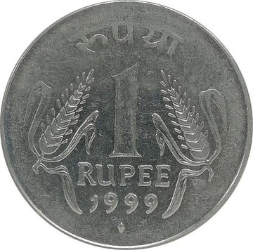 Indie 1 rupee 1999, KM#92.2