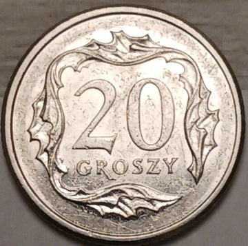 20gr groszy 2002r. najniższy nakład 10.500.00 szt.