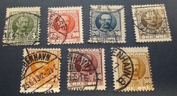 Znaczki Dania 1907 kasowane 