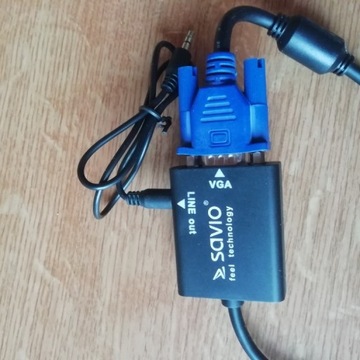 Adapter SAVIO CL-23/B adapter HDMI-VGA z dźwiękiem