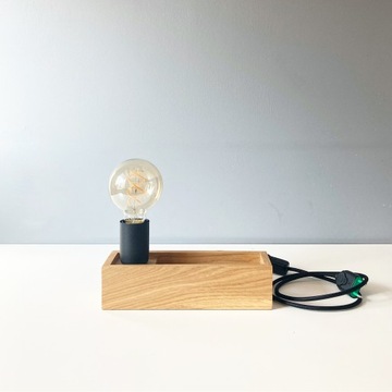Lampa stołowa drewniana BOX