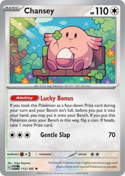 Chansey Holo MEW 113/165 - Karty Pokemon 151