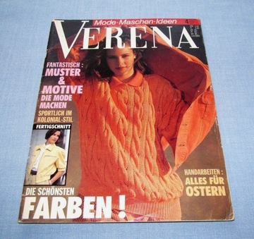 Verena 4/1991 wzory sploty modne swetry modele