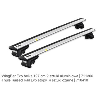 Thule wingbar 711300 i Raised Rail Evo 711410