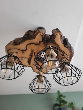 Lampa wisząca orzech włoski plaster handmade