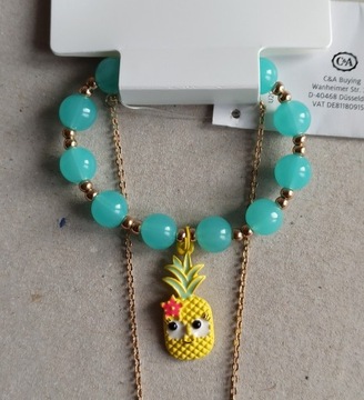 C&A, nowy zestaw biżuterii dla dziewczynki, ananas