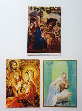 3 kartki świąteczne religijne