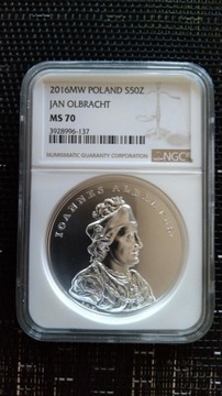 50 zł Jan Olbracht NGC MS 70