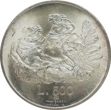 San Marino 500 lire 1974, Ag KM#37