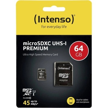 Karta SD/micro microSDXC UHS-I Premium 64GB/45MB/s